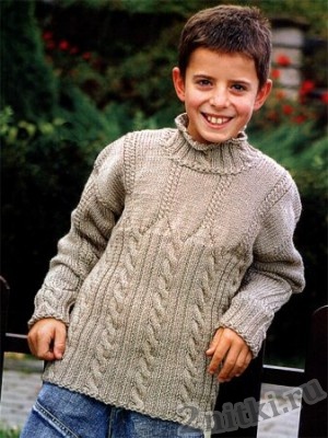 Пуловер с косами для мальчика