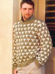 Двухцветный мужской пуловер крючком