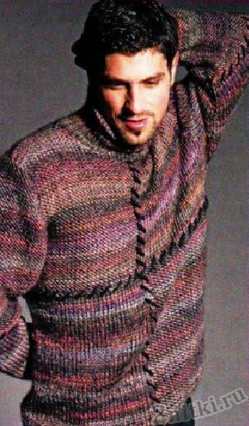 Мужской меланжевый пуловер