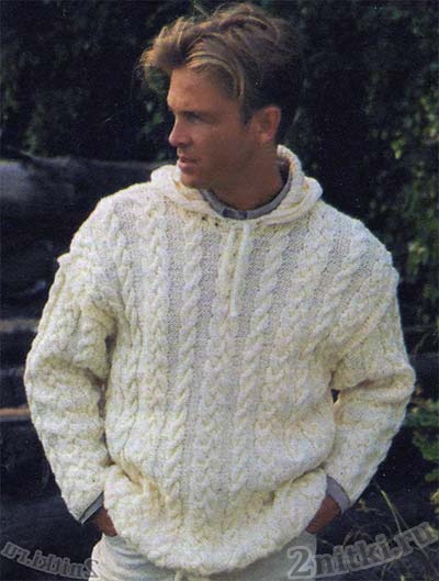 Пуловер с воротником-капюшоном