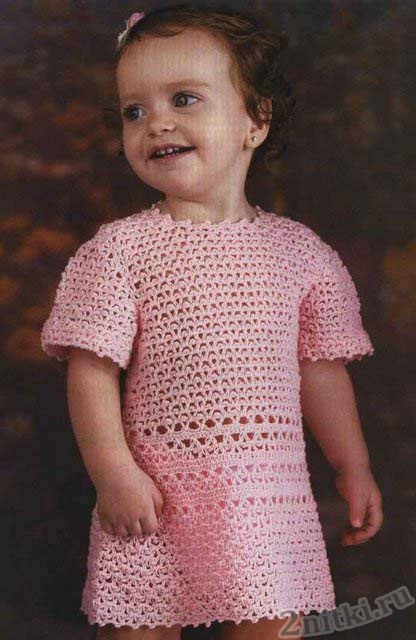Детское платье &#171;Розовый ажур&#187;