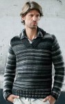 Простой пуловер из меланжевой пряжи