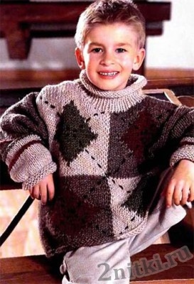 Пуловер для мальчика в технике пэчворк