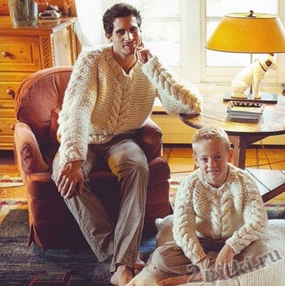 Пуловер для папы и сына