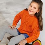 Яркий джемпер для девочки ВЯЗАНИЕ СПИЦАМИ