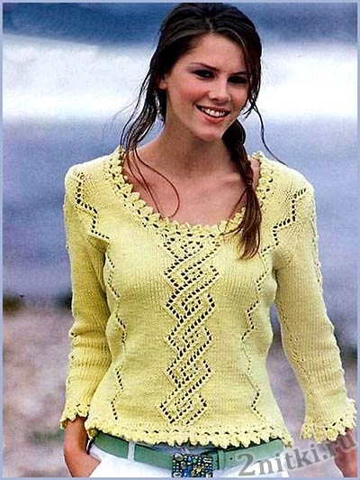 Женский пуловер фисташкового цвета